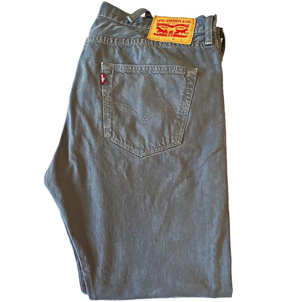 Levi's 501 Men's Gray Dark Wash Denim Straight Regular Fit Button Fly 5-Pocket